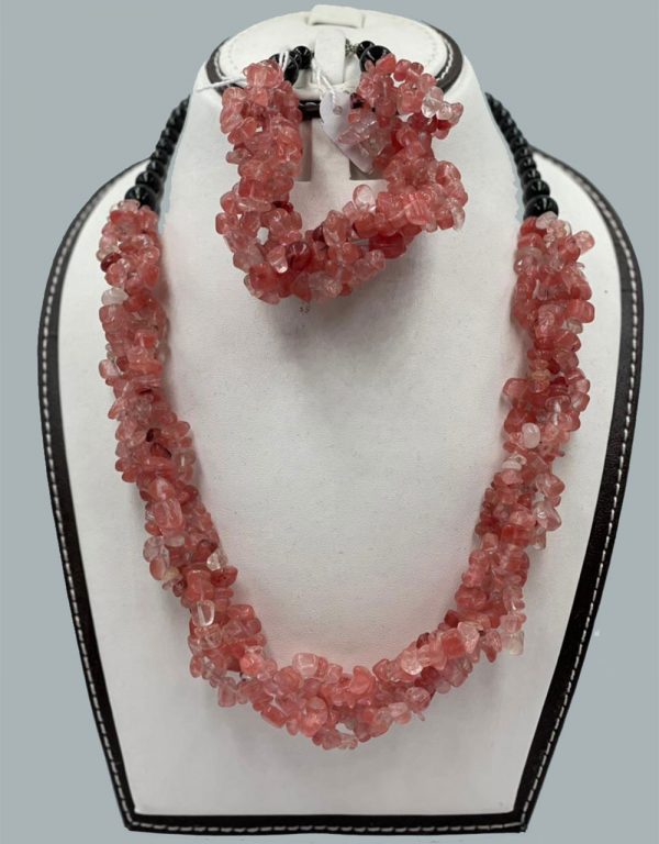 Agate Necklace with Bracelet