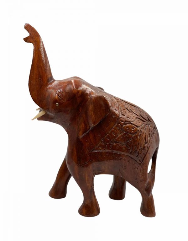 Wood Elephant Decoration Piece 12inch