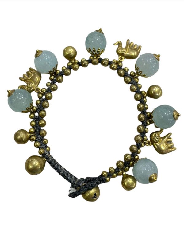 Aquarmarine Stone Bracelet With Elephant