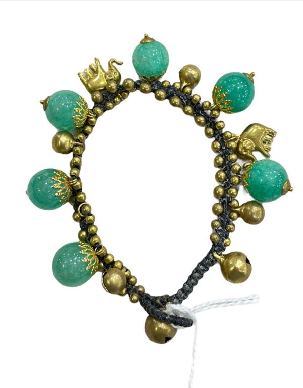 Green Aventurine Stone Bracelet With Elephant