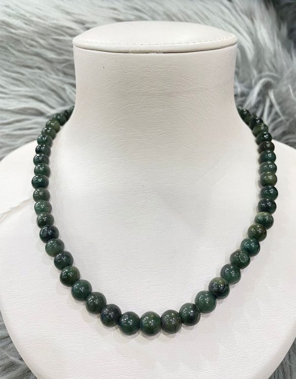 Jade green stone necklace