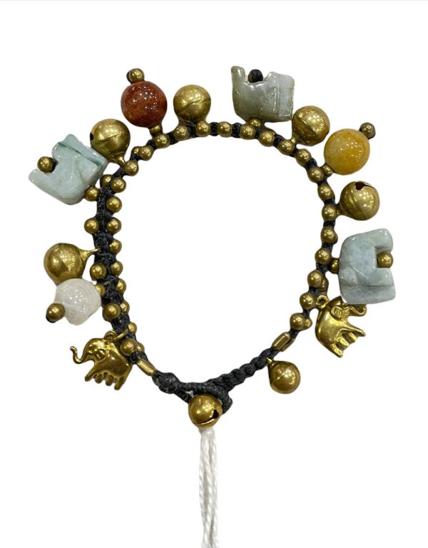 Jade Stone Bracelet With Elephant