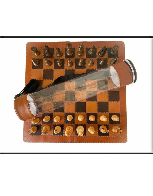 Leather Chess with travellers bag